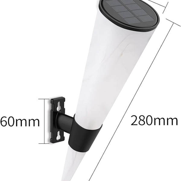 Paket med 2 solcellsvägglampor för utomhusbruk, utomhusdekoration