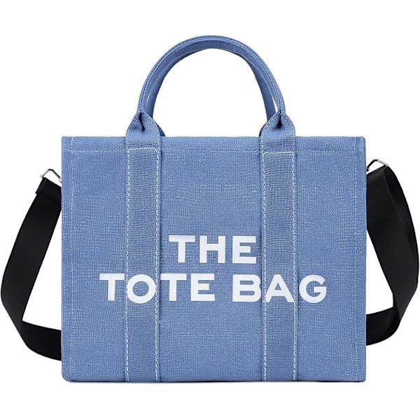 Damen Canvas-Shopper Casual Canvas-Messenger Bag Schultertasche Blå