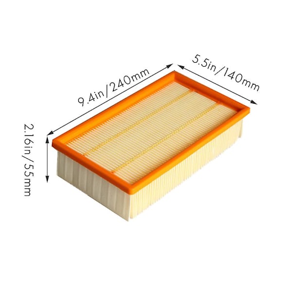 Platt foldet filter - udskiftningsfilter til Nt 25/1, Nt 35/1, Nt 45/1, Nt 55/1, Nt 611 Eco Va1