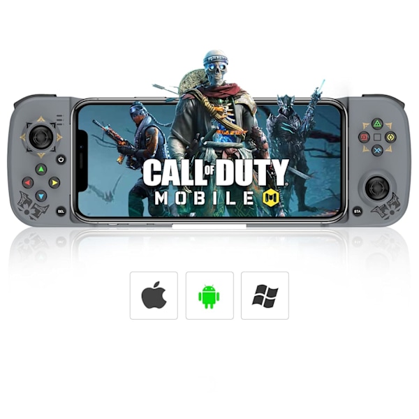Trådløs håndkontrol til Android, iPhone, Bluetooth Gamepad Joysticks til Samsung Galaxy 22/21/20, iPhone 14/14 Plus/14 Pro/14 Pro Max/13 Pro Max, COD Grey