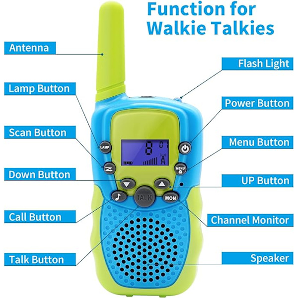 2-pakkauksen Walkie Talkie -setti lapsille 3 4 5 6 7 vuotta, pojille ja tytöille