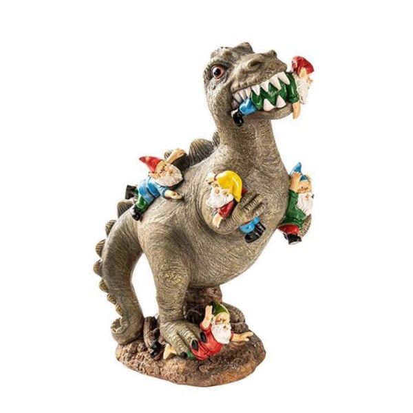 24CM Dinosaur Hage Statue Utendørsdekorasjoner Uteplassdekorasjoner