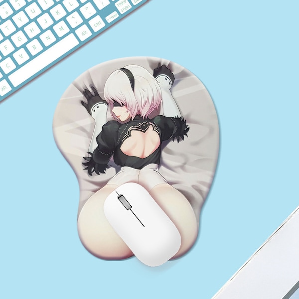 2B PP Anime musmattor med handledsstöd Gaming 3D musmattor 2Way Skin (2BPP)