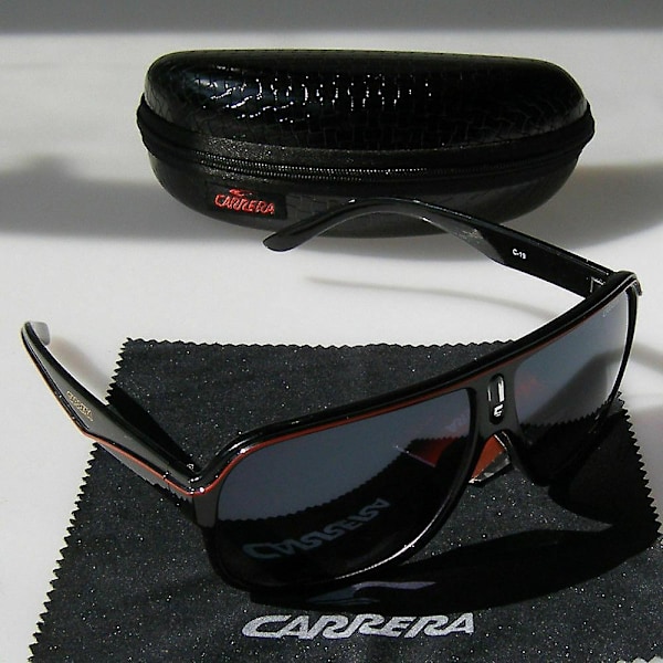 Carrera Ruthenium Pilot Gradient Lens Solglasögon för Män + Box [kk] Red Black