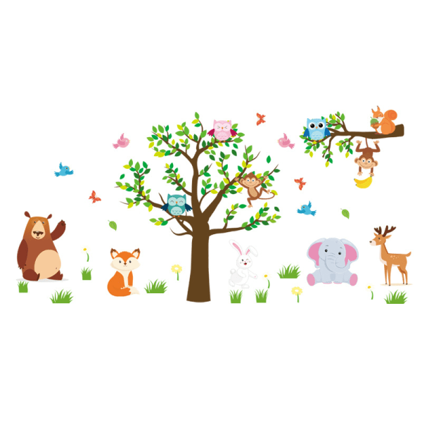 Wall Stickers Animals Forest Tree Wall Stickers Elephant Fox