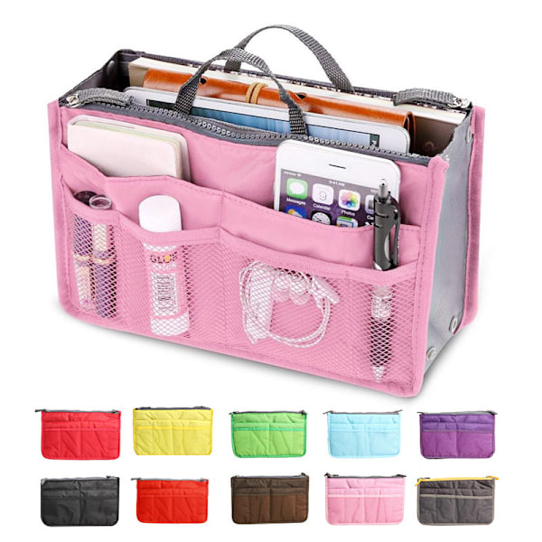 Bag in bag veskeinnlegg toalettmappe red 1