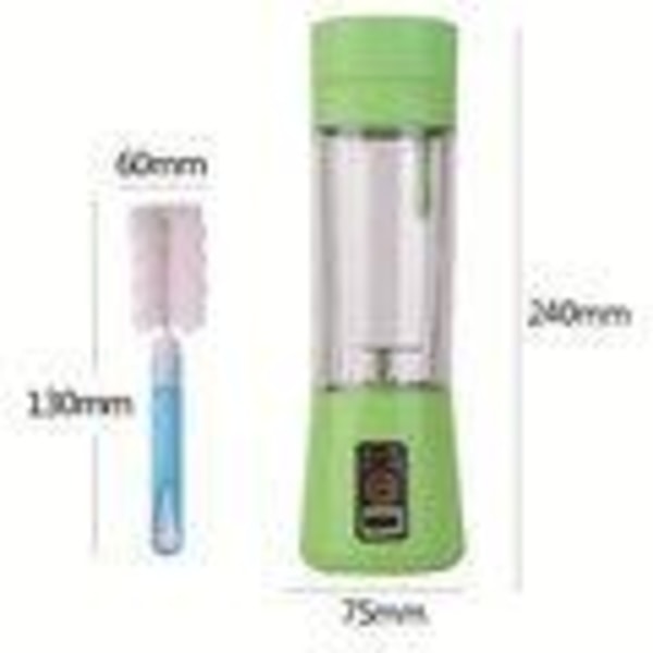 Portabel USB-blender 6 blad 380ml - Flera färger green 562