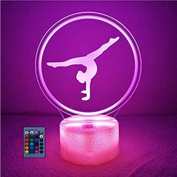 Kreativ konstnärlig gymnastik 3D nattlampa USB-driven touch-switch