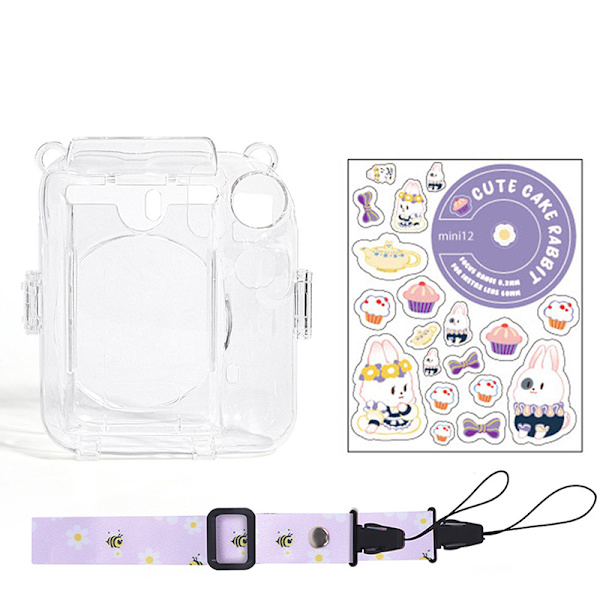 Fujifilm Instax Mini 12 läpinäkyvä suojakotelo Purple