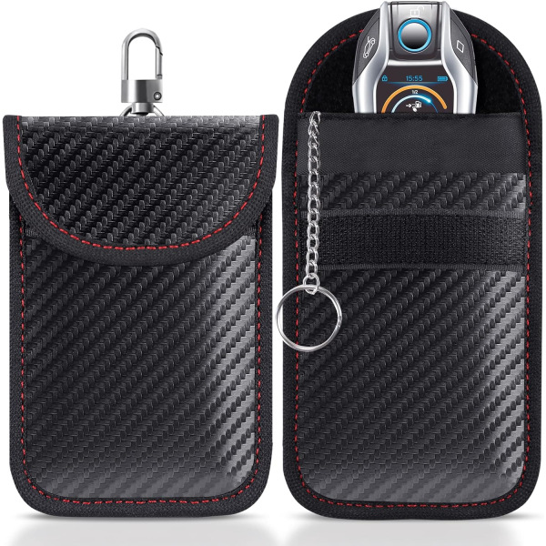 2-pack Faraday-väskor för bilnycklar | Signalblockerande ficka för bilnycklar | Keyless Entry Car Keys Case