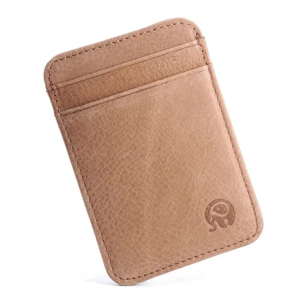 1 KPL Uusi retro aito nahkatasku Bank-ID-kotelo Tunn Smal vintage Herra Cash Pack Bussikorttikotelo Käsilaukku Frosted brown