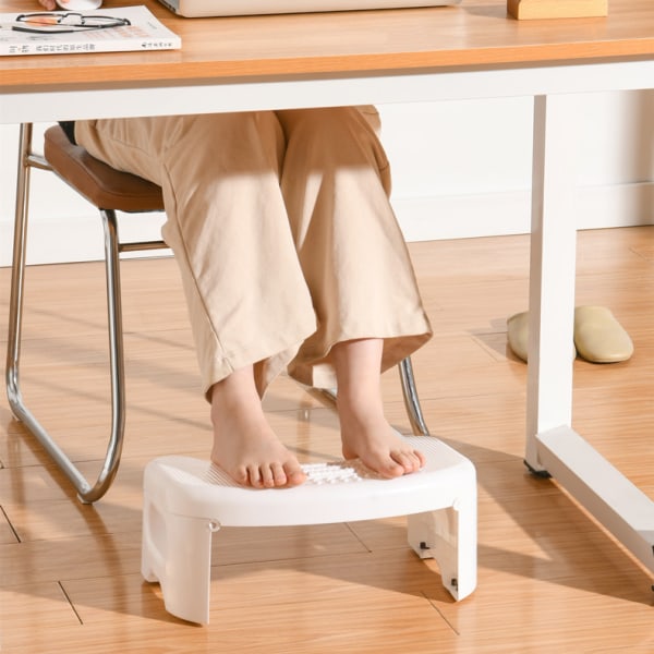 Fällbar toalettpall, hukande bajspall, pottstegspall, white
