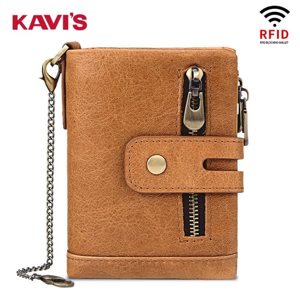 Men's Genuine Leather Wallet, RFID Anti-theft, Brushed Vintage Leather Wallet-FA-