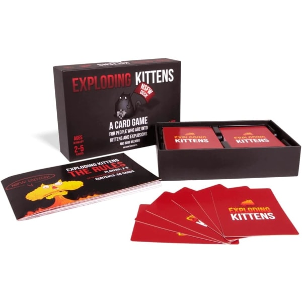 NSFW av Exploding Kittens - Kortspill for voksne og tenåringer - Et russisk rulettkortspill (pakken kan variere) -svart