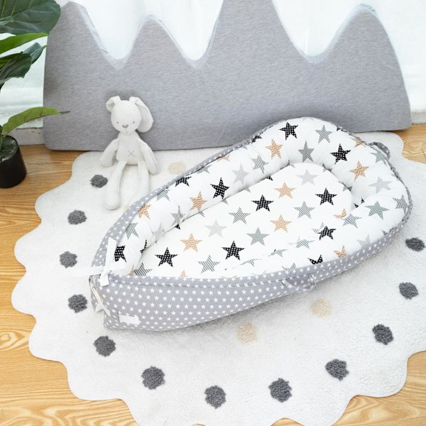Baby Nest Cocoon Nyfödda - Handgjord Mysnäste Baby Nest Tillverkad Av Bomull (80 X 50 Cm)