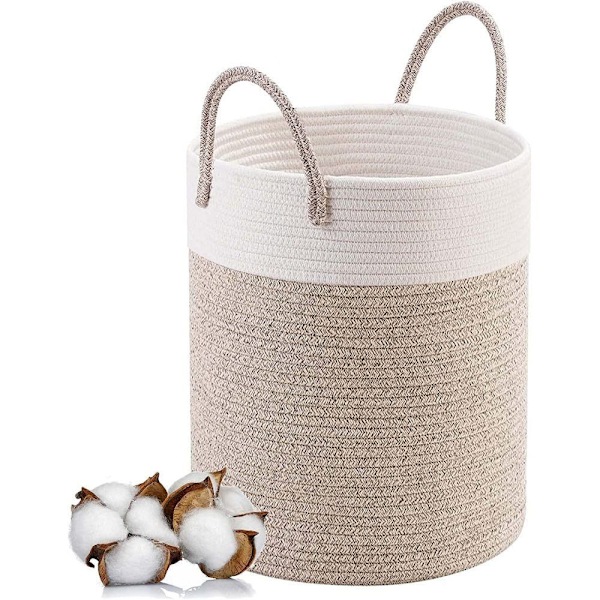 Käsityökori kahvoilla, taitettava, suuri punottu pyykkikori 20 * 30cm