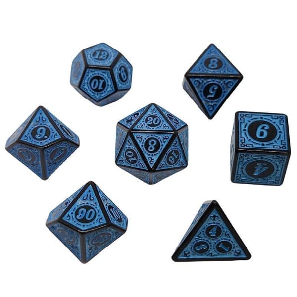 TG 7x Tärningar för Dungeons & Dragons (DnD) - Blå Blå-XF26-