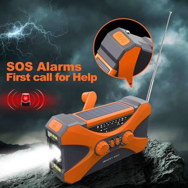 10000mAh Handvev Nödradio - Solar Handvev Radios Campingprylar Överlevnadsutrustning- Perfekt green