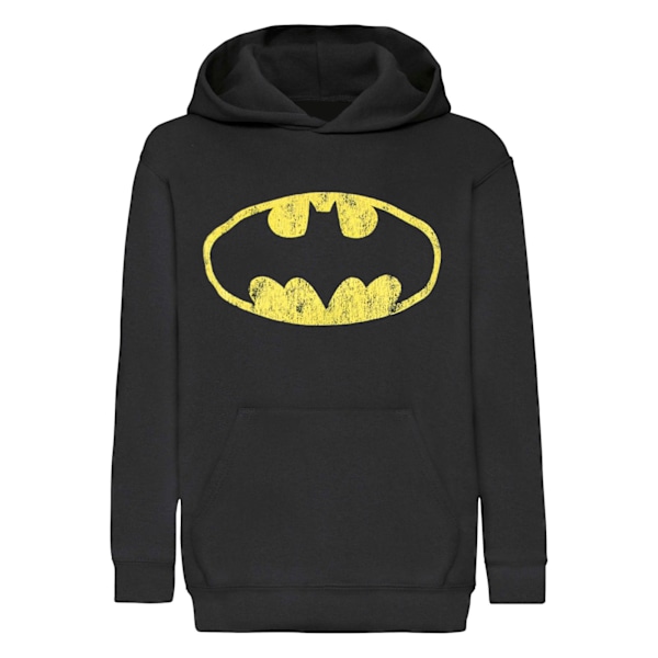 Batman Dam/Dam Distressed Logo Hoodie L Sort L Black