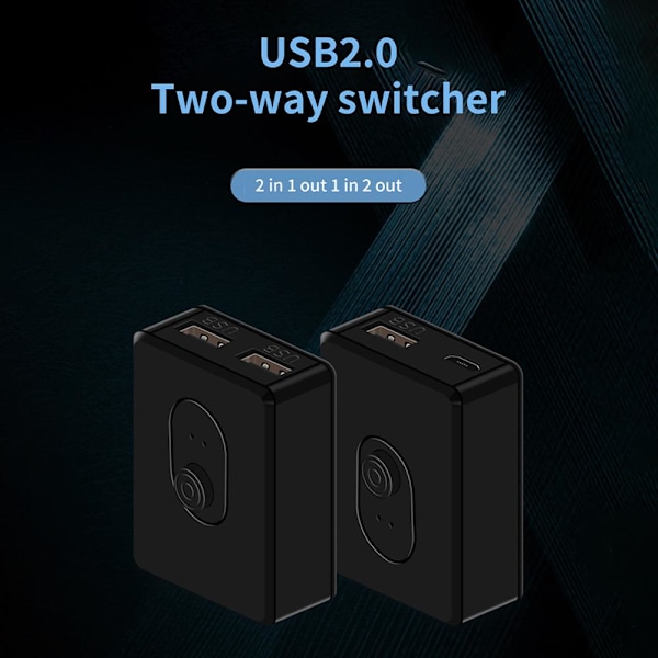 KVM-svitsj HDMI 2-porters boks, USB-velger for 2 datamaskiner Del K usb3.0 one-size