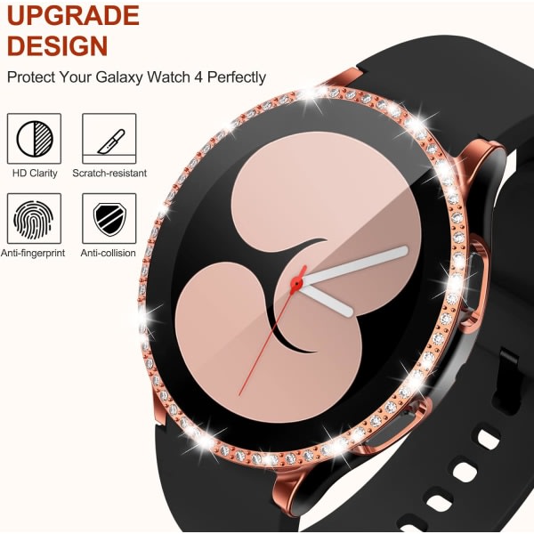 Galaxy Watch 4 skärmskydd, [2-pack] Bling- case kompatibelt