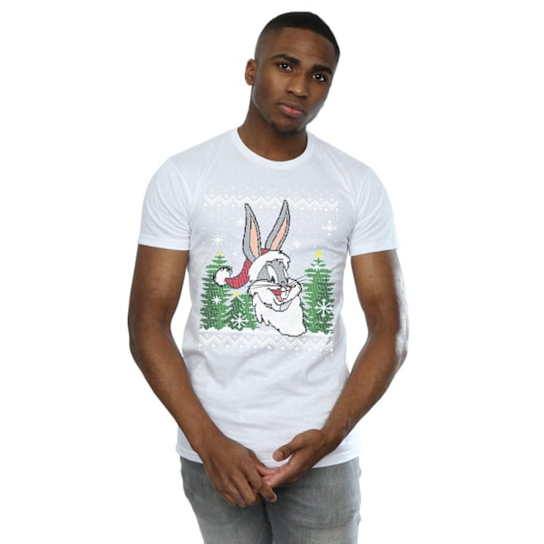 Looney Tunes Herr Bugs Bunny Jul Fair Isle T-shirt XL Vit White XL
