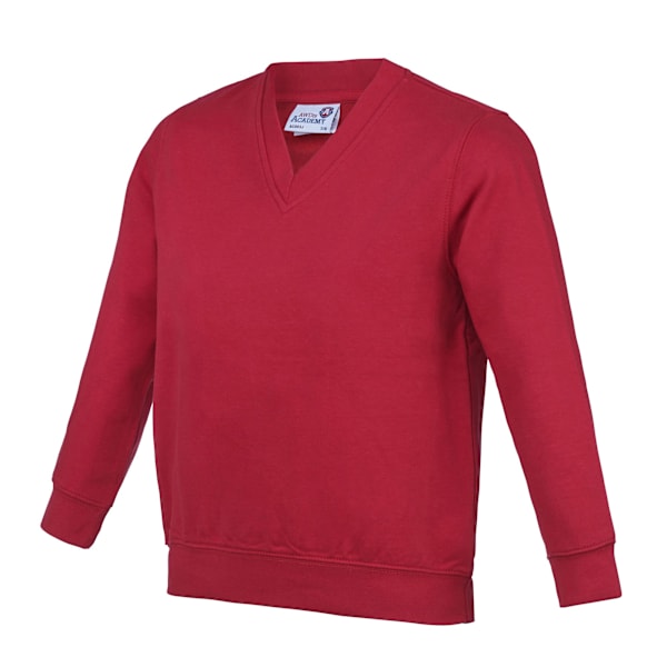 AWDis Academy Barn/Barn Junior V-halsad Skoltröja/Sweatshirt Rød 5-6 Years Red