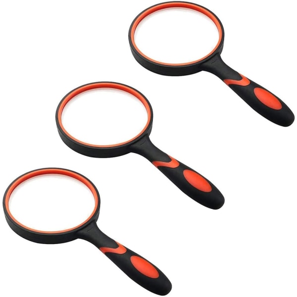 Magnifying Glass Set of 3 Reading Magnifiers 8X Magnifying