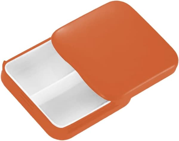 Oransje pilleboks, bærbar pilleboks, mini pilleboks i plast, piller-FA-
