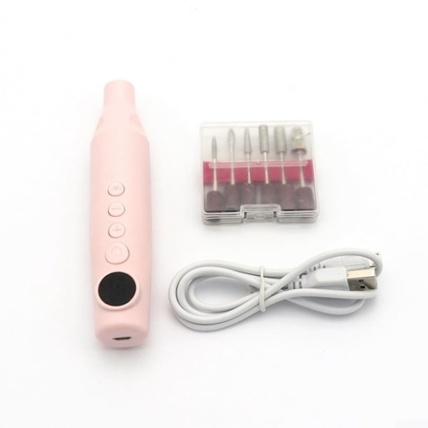 Bärbar elektrisk nagelfil, akrylnagelfil, konstfil, manikyr, pedikyr, bärbar maskinkit för polygel, gelpoleringsspetsar