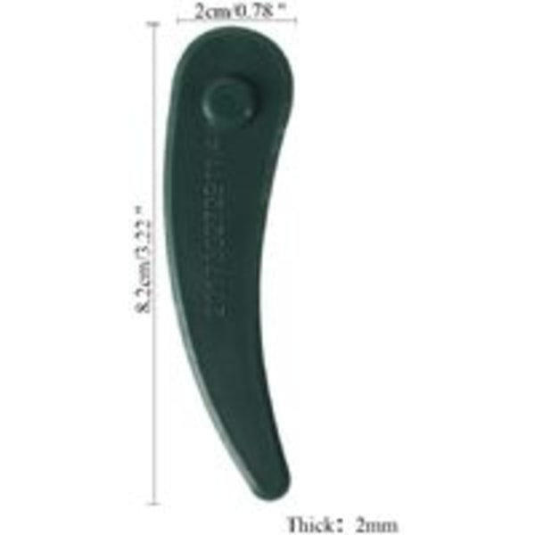 24 stk. Plastskæreblad til græsslåmaskine - Udskiftningsklinger til Bosch Art ART23-18Li Art 26-18Li Trimmer - 84 x 23 x 1 mm