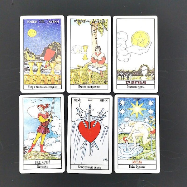 Russisk versjon Tarot .Tarotkort. Rider Tarot. Tarot for nybegynnere. Tarotdekk. Skjebnekort .Oracle Divinasjon. Nytt dekk. 18 varianter