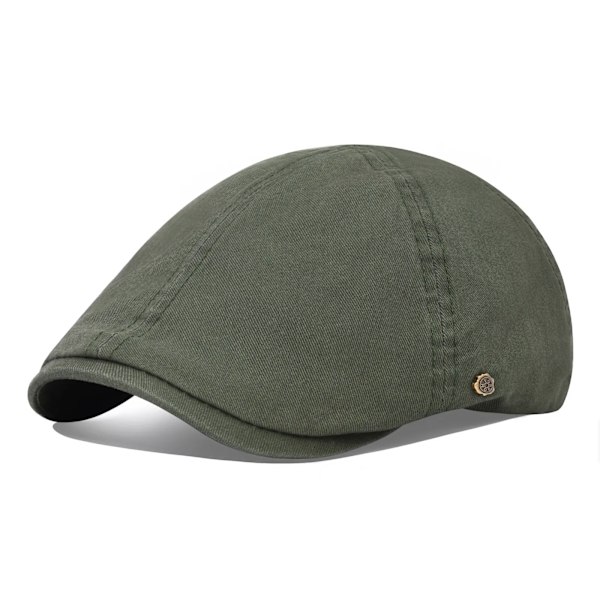 VOBOOM Röd Sommar Bomull Platt Cap Murgröna Kepsar Män Kvinnor Burgundy Newsboy Cabbie Chaufför Enfärgad Casual Camouflage Basker 063 Army Green