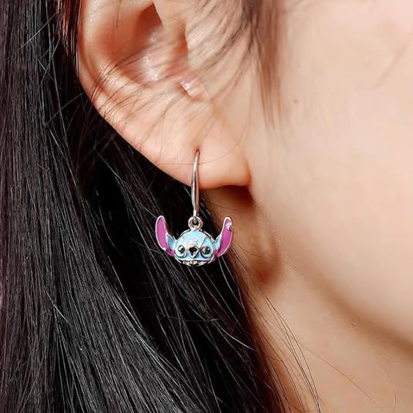 Stitch örhängen 3-pack, söta tecknade örhängen, allergivänliga örhängen present till kvinnor och flickor