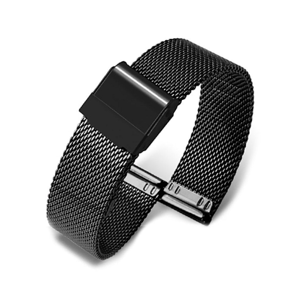 Klokkerem mesh - Svart eller Sølv 20 mm black Metall