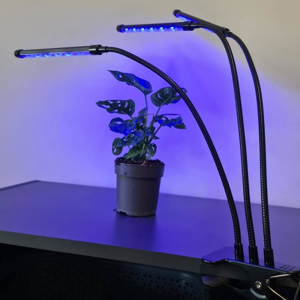 Justerbar plantelampe - LED, Timer Svart black