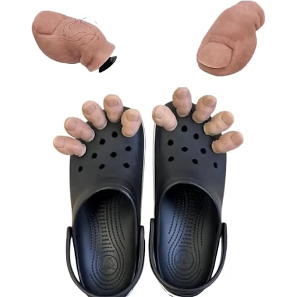 Unika 3D-tåcharms til Crocs - Sjovt stortådesign med hårede/hårløse muligheder. Forvandl dine sko med DIY-kreativitet! 1 single toe (hairy)