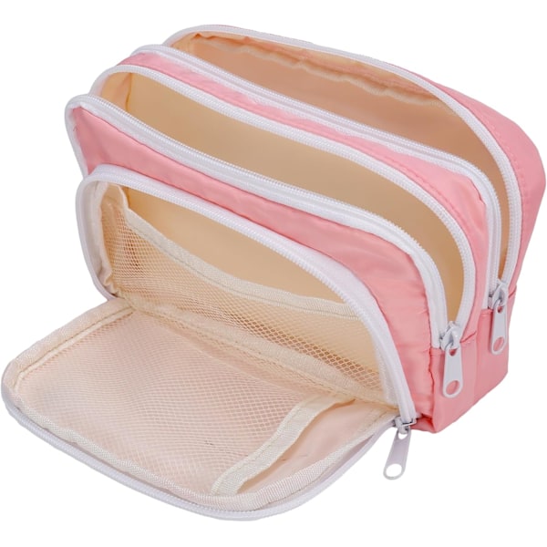 Aprikos Pennetui med Lommer Stor Pennetui Multifunktionel Pennetui Preppy Pennetui Papirvarer Organizer Æstetiske Makeuptasker Pink