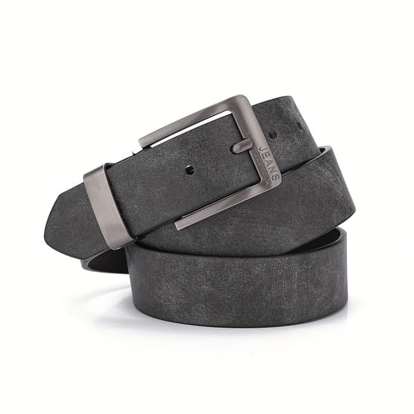 Herre PU læderbælte med metallisk trykspænde - Sort 110cm 110cm Black