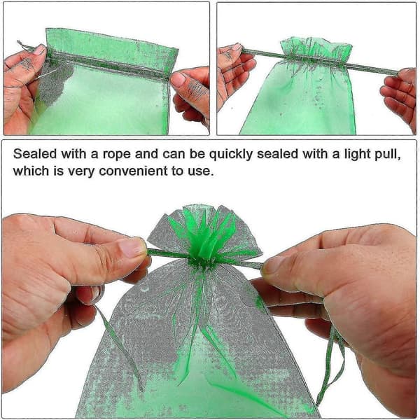 100 Pcs Cluster Protection Bag 30x20cm/10x15cm Grape Fruit Organza Drawstring Bag-FA- 15cm