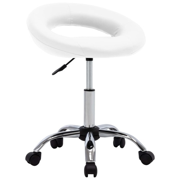 vidaXL Snurrestol Hvid Kunstlæder white 6550