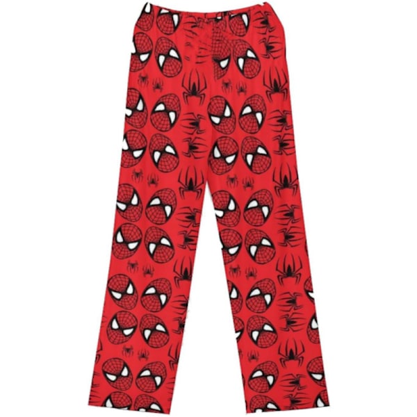 Spider-man bomull Lös pyjamasbyxor dam Pyjamas långbyxor dam män tecknade sovbyxor Casual Flickor L