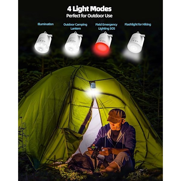 Elektrisk luftpumpe, oppladbar batteriluftpumpe med lampe, mini