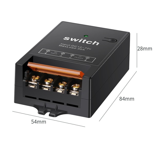 Wireless Remote Control Switch 12V Single Channel DC Wireless Power Switch Remote Control Switch Black-FA-
