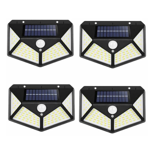 4-pack solcellslampor med rörelsesensor, 270° vidvinkel IP65 vattentät utomhus-FA-