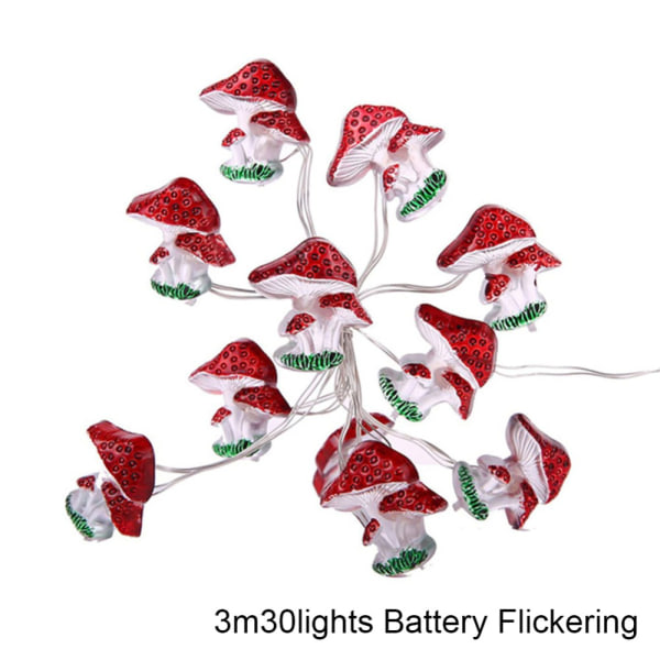 3D sopplampe strenglamper sopp 3M 30LED-BATTERI 3M 3m 30