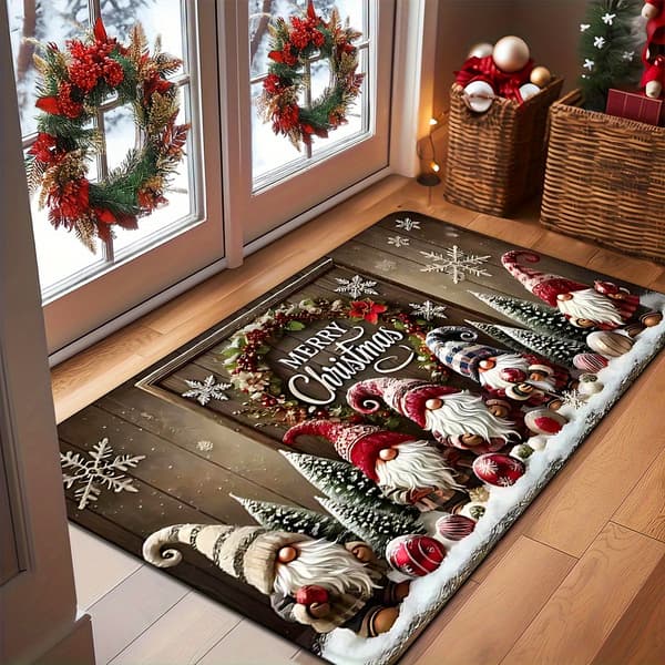 Julemanden skridsikker entrémåtte, 60x90cm, maskinvaskbar polyester 60x90cm