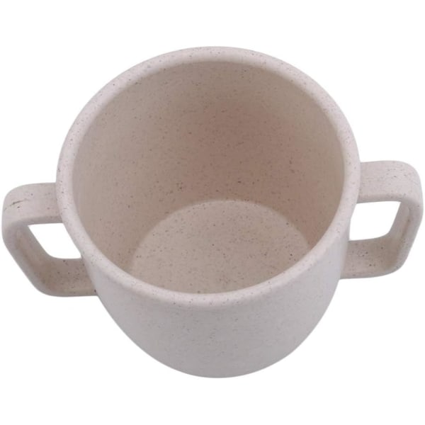 Tvåhandsfatt mugg i enfärgad drickskopp Mjölk Kaffe mugg porslin för hemmet, praktisk och populär Beige