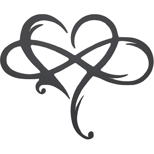 Seinälle ripustettava sydänmetalli-seinätaide, ikuinen ja ikuinen rakkaus sydämen muotoinen äärettömyyden symboli lahja kotiin häihin ystävänpäivän koristeluun 30 * 25cm