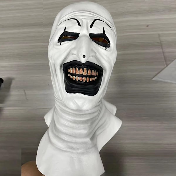 Art The Clown Cosplay Film Terrifier 2 Art The Clown Cosplay Kostyme Jumpsuit Maske Halloween Kostymer Maske for Menn Kvinner Maske C(one size) XXXL Mask C(one size)